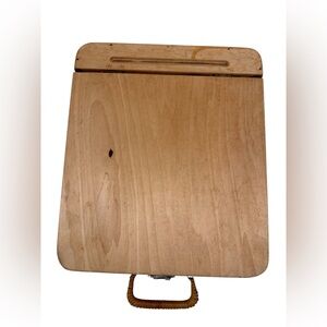 Vintage Wicker Wood Lid Journal Lap Desk w/ Handle ~ Excellent Condition